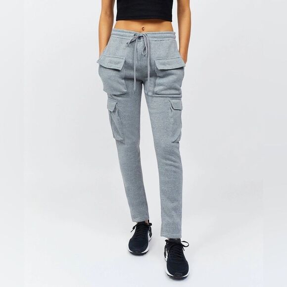 Reason Baxter Multi Pocket Cargo Sweatpants In Grey - Picture 1 of 5